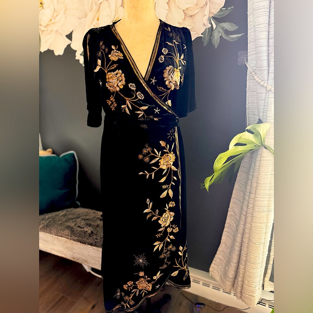 Johnny Was Ally Velvet Wrap Dress